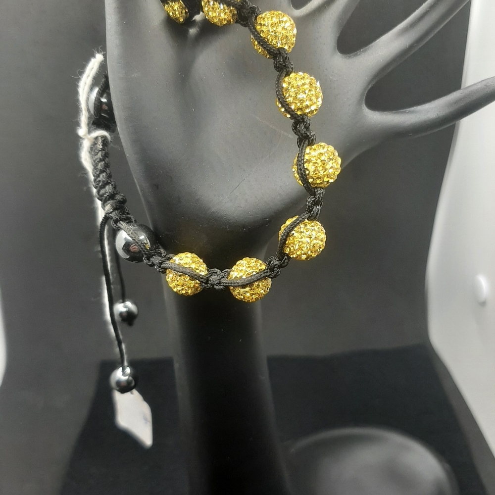 Hematite and Shamballa Sworovski Elements Bracelet Unisex New